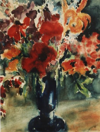 Louise Stomps - Blumenstrauß, Aquarell, sign.